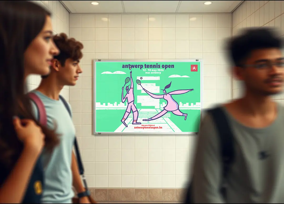 Illustratie Campagnebeeld & merchandise – Antwerp Tennis Open 2026