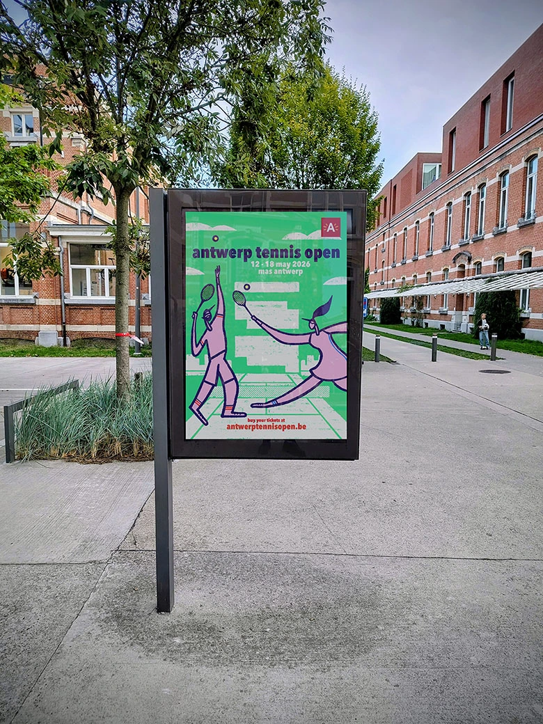 Illustratie Campagnebeeld & merchandise – Antwerp Tennis Open 2026